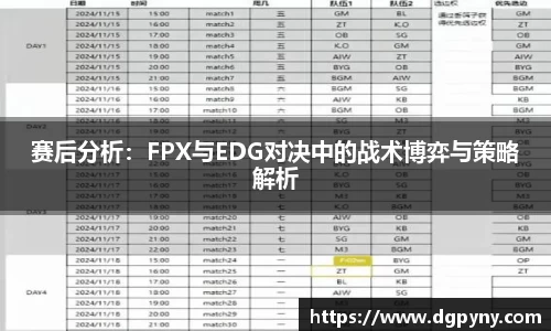 赛后分析：FPX与EDG对决中的战术博弈与策略解析